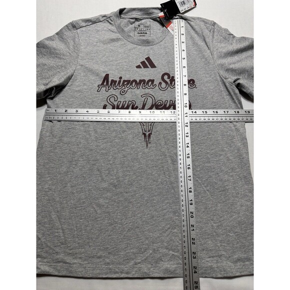 Arizona State Sun Devils Adidas Short Sleeve Shirt Grey Womens Medium NWT New - Picture 5 of 8